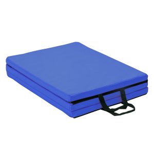 55"x24"x1.2" Tri-fold Gymnastics Yoga Mat with Hand Buckle Blue